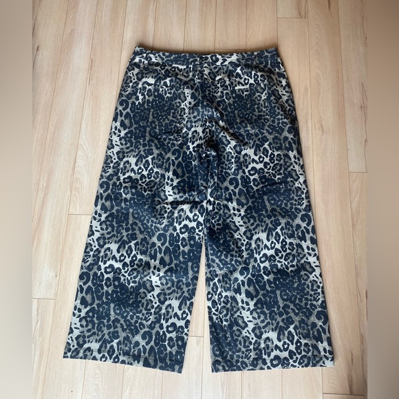 New!!!Cider Cotton Mid Rise Leopard Pocket Wide Leg Trousers - Picture 3 of 4